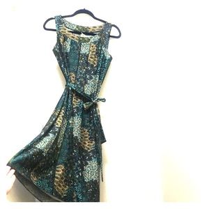 Paisley Pattern Blue Dress